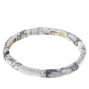 Jay King Sterling Silver 7-1/4" White Magnesite Stretch Bracelet